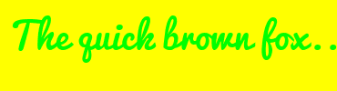 Image with Font Color 00FF00 and Background Color FFFF00